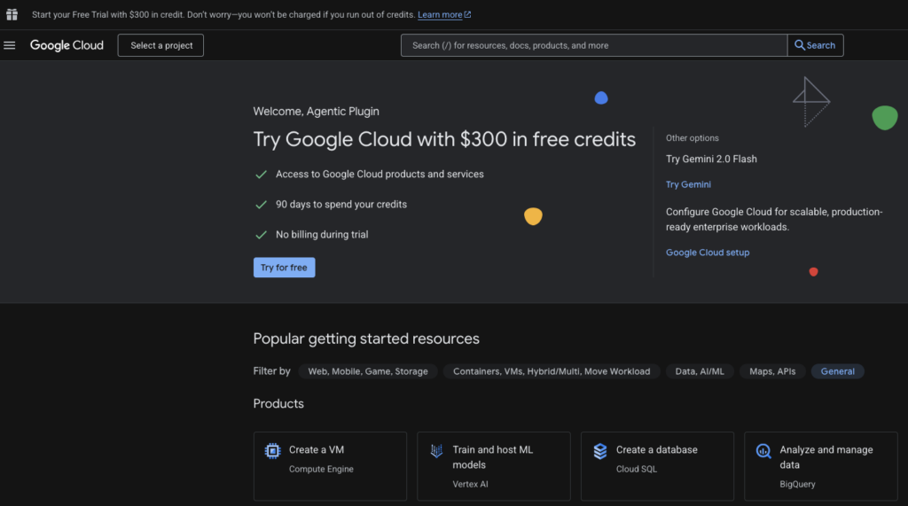 Try Google Cloud with $300 in free credits